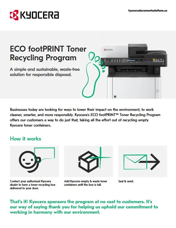 ECO FootPRINT, Kyocera, Enviroment, MACO - Evansville Blue