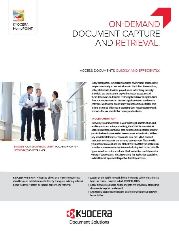 Kyocera, Software, Capture And Distribution, Homepoint Advanced, MACO - Evansville Blue